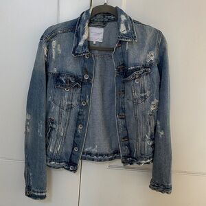 Zara Blue Distressed Jean Jacket